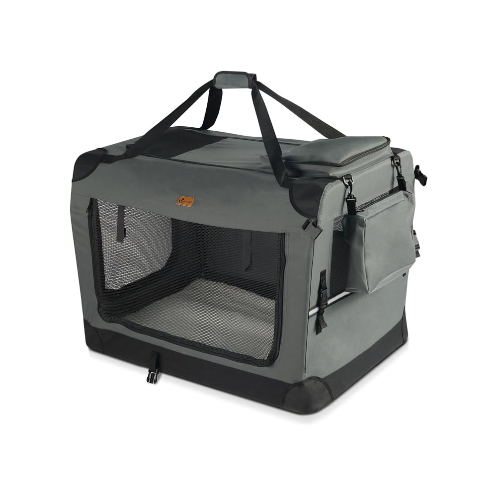 Faltbare Transportbox mit Griffen & Taschen, L 50 x B 35 x H 36 cm Grau