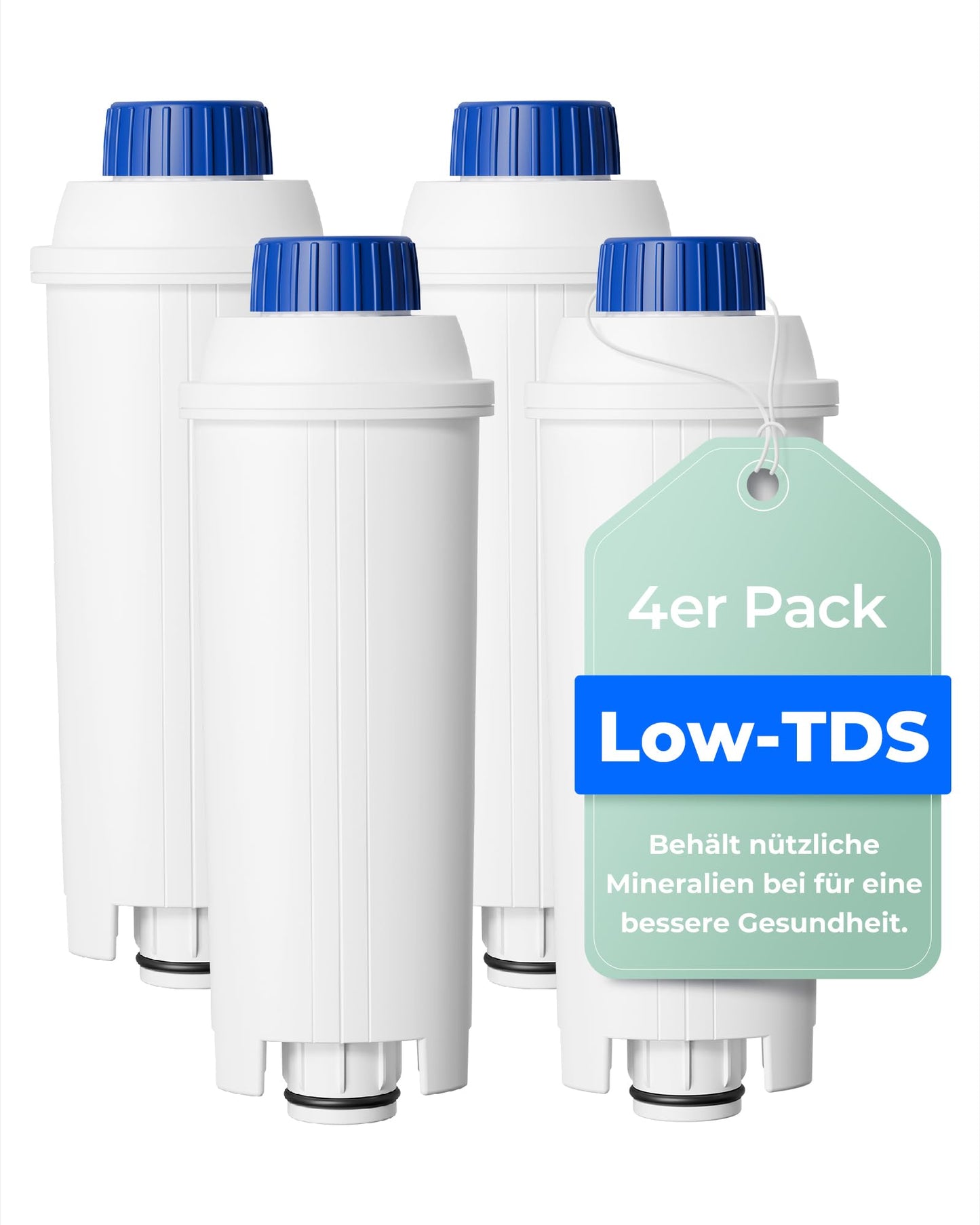 Low-TDS Kaffeefilter für De'Longhi, 4er-Pack, Low-TDS 4 Stück (1er Pack)