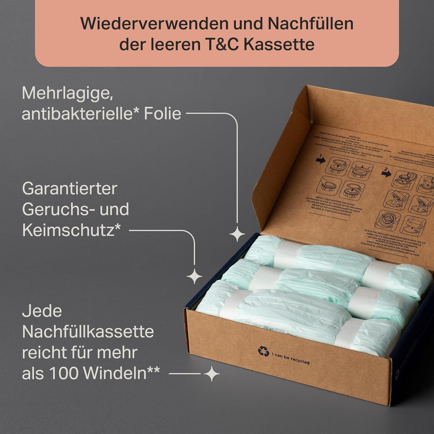 3er-Set Twist & Click Windeleimer-Nachfüllpack, Pack of 3