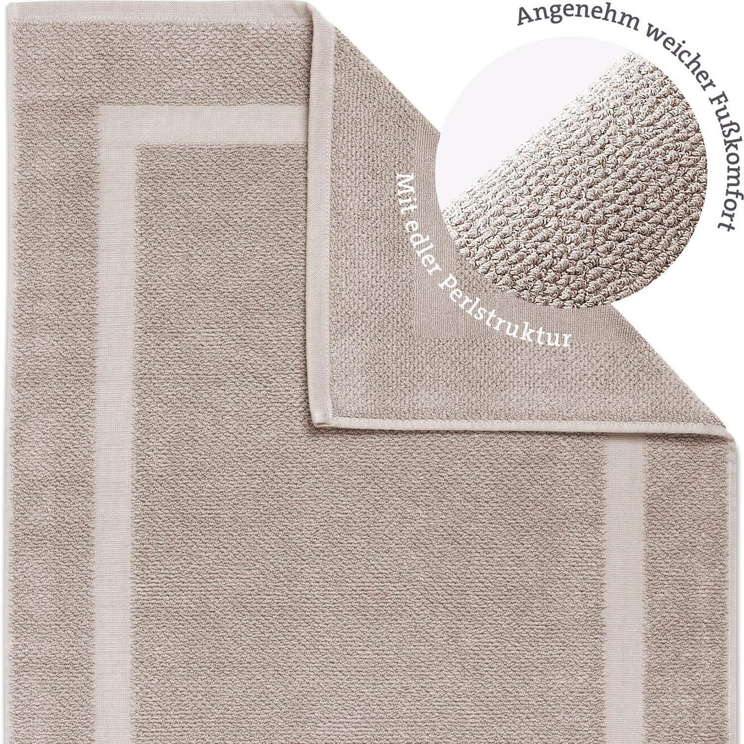 2er-Pack Badvorleger, 50 x 80 cm (Rechteckig) 2er Pack Sandgrau