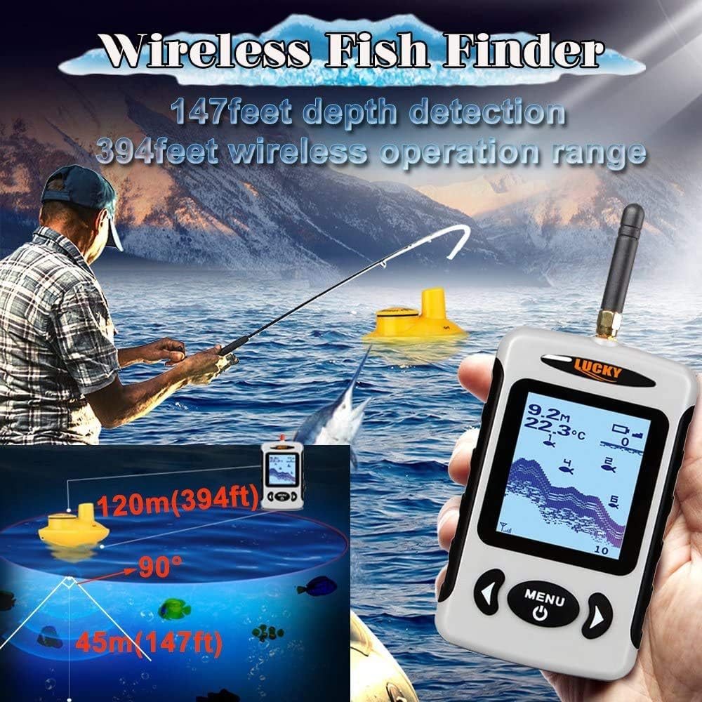Drahtloser Sonar-Fischfinder mit LCD-Tiefenmesser