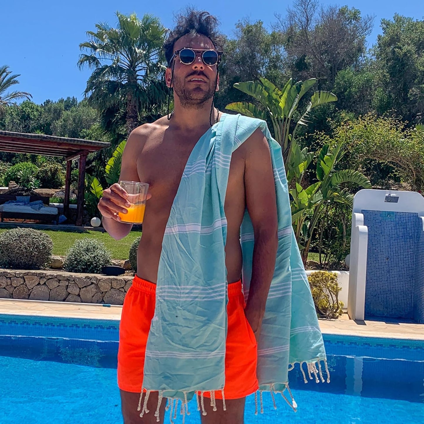 Fouta Bali Premium Strandtuch, Aqua 200/200cm