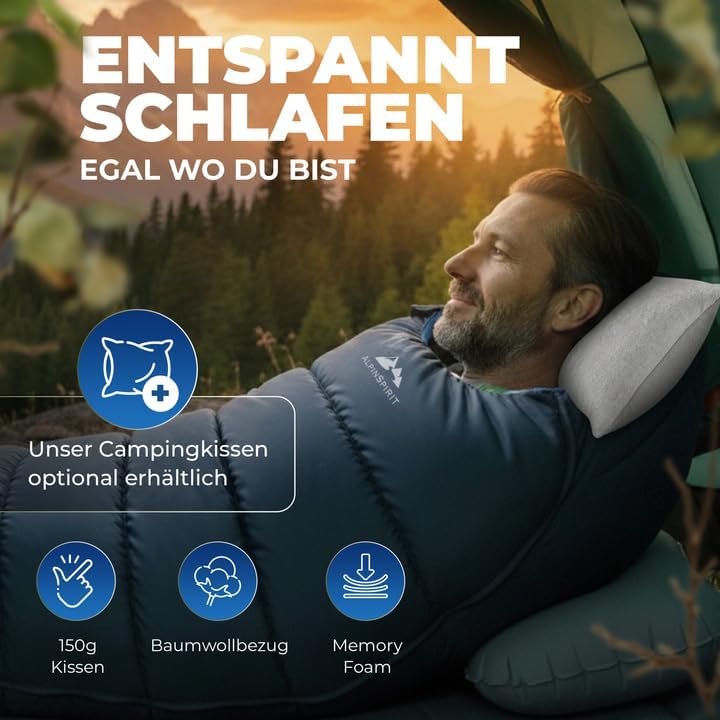 Ultraleicht Mumienschlafsack für 3 Jahreszeiten, Blau
