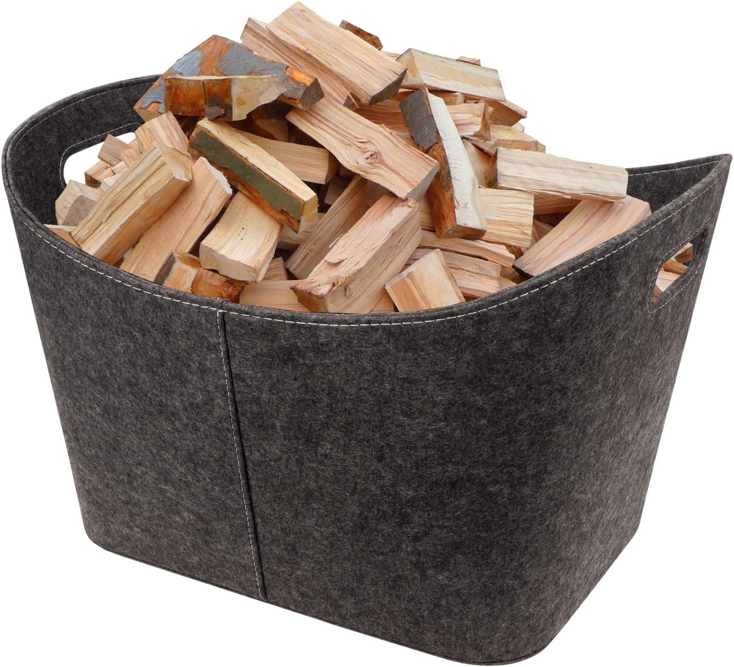 Filzkorb für Kaminholz, Holzkorb Nepal Anthrazit