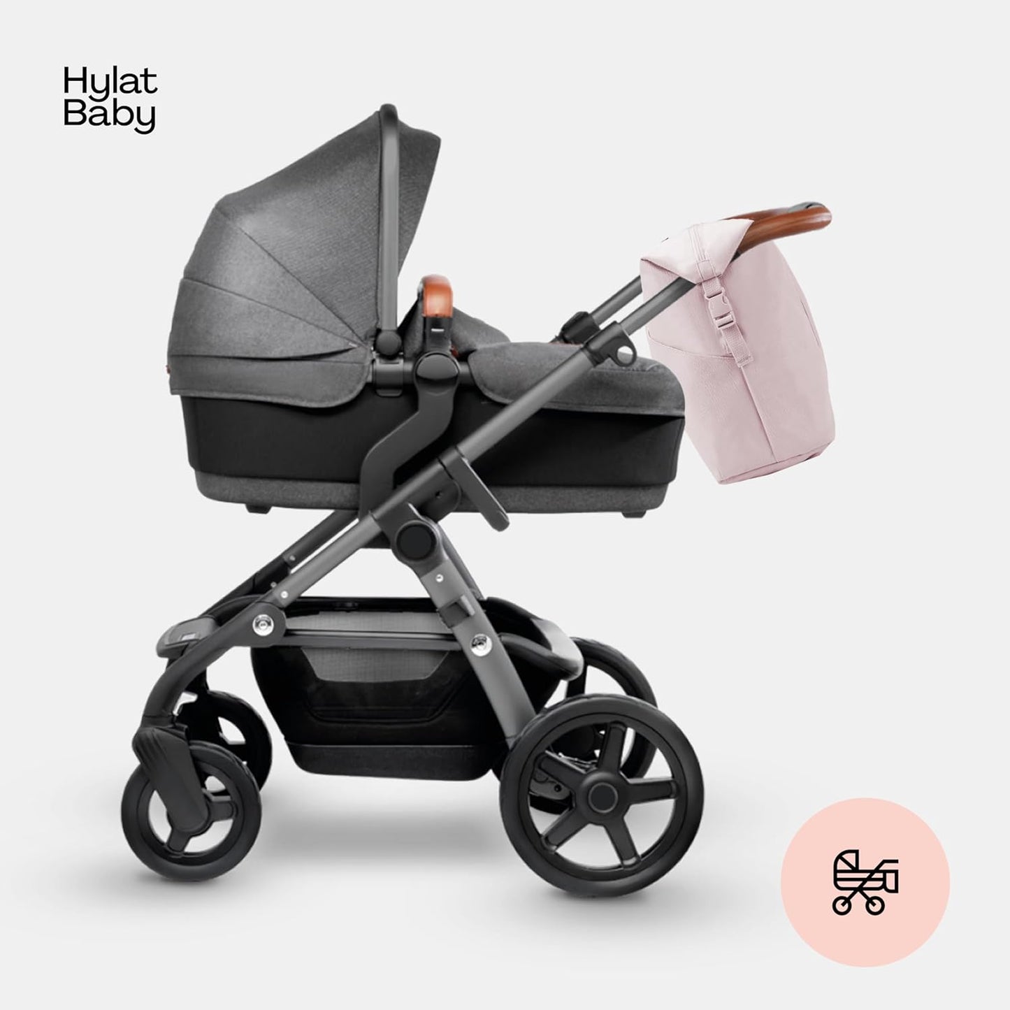 Baby Wickeltasche mit gepolstertem Fach, wasserdicht, Rosa