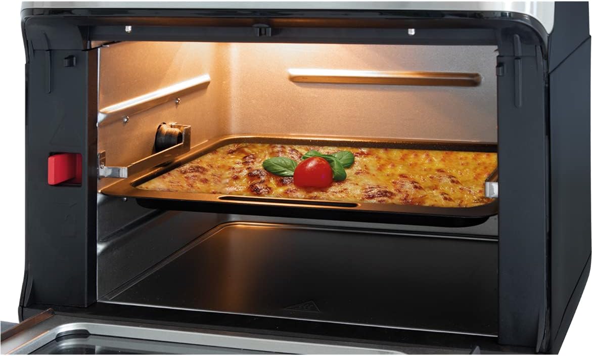 Heissluft-Fritteuse mit 9 Programmen, 11 Liter, Edelstahl-schwarz 11 Liter