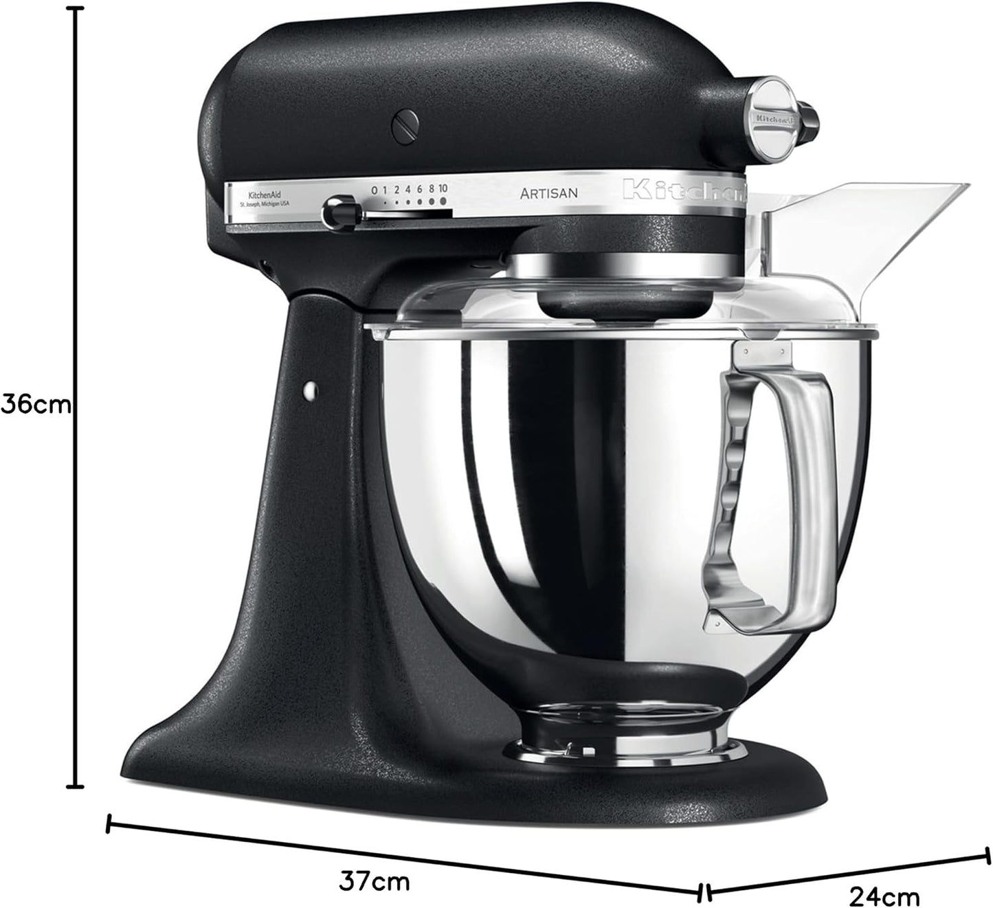Artisan Küchenmaschine, 4,8 Liter Gusseisen Schwarz
