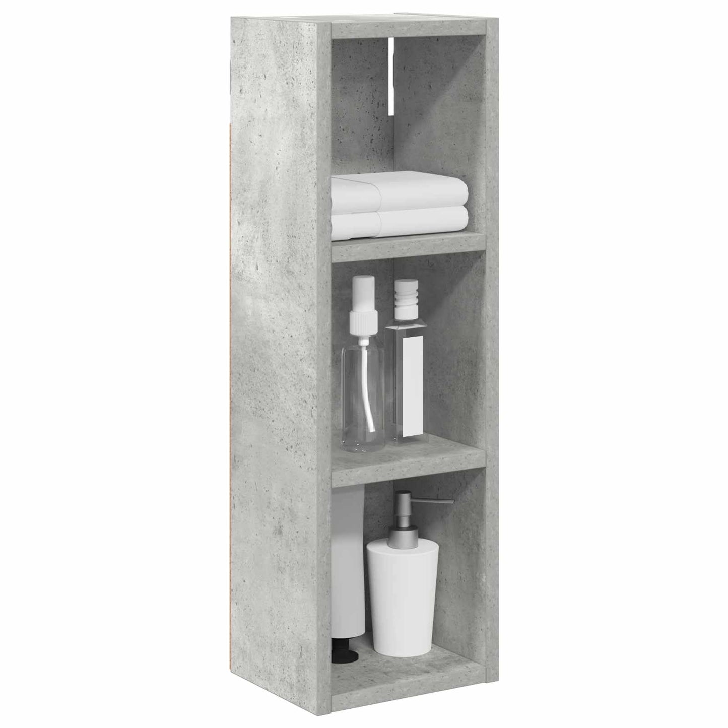 Badezimmer-Wandschrank, Betongrau 20 x 16 x 62,5 cm