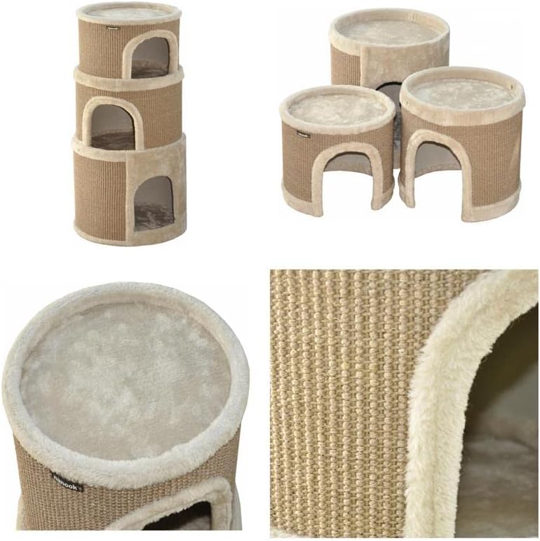3-Etagen Kratzbaum-Spieltonne Luna, beige