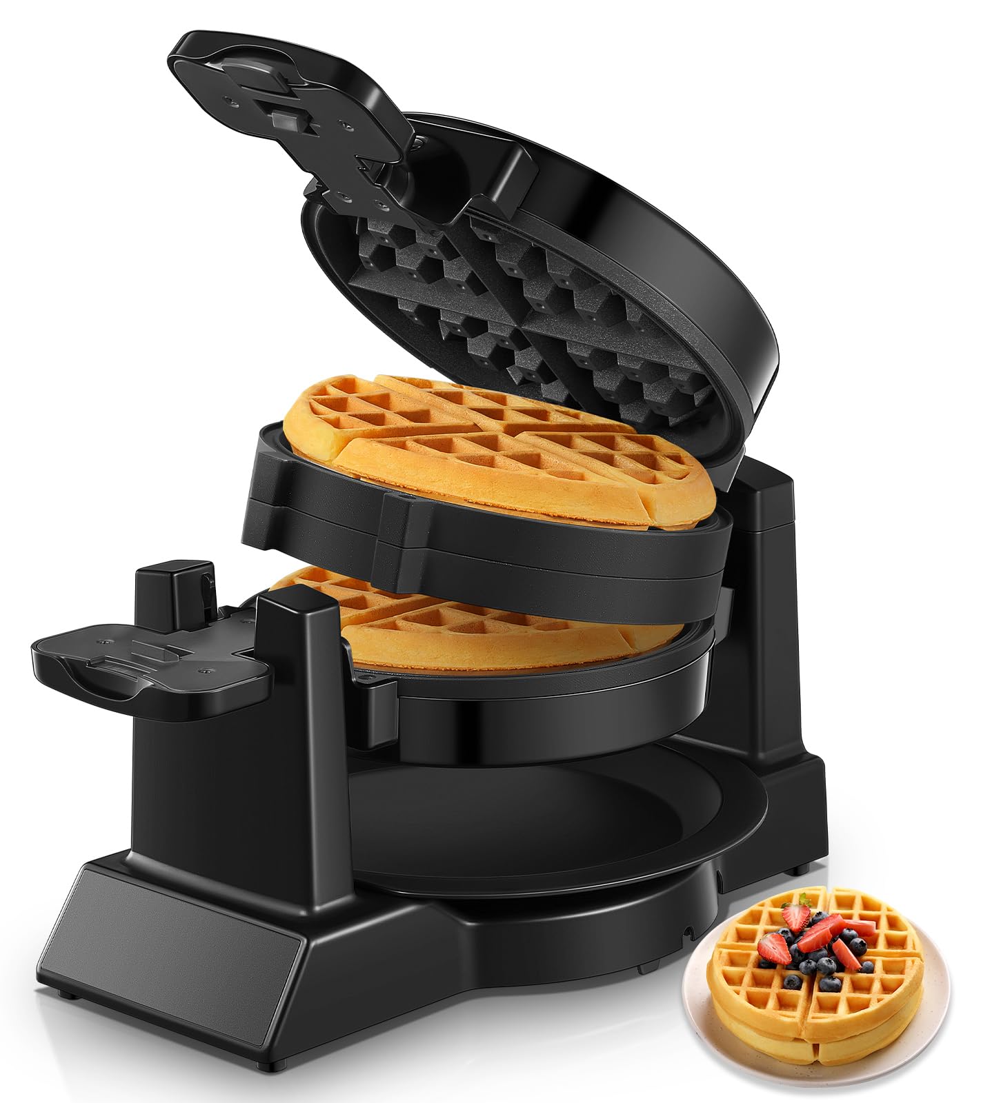 Doppeltes Belgisches Waffeleisen mit 180° Drehung