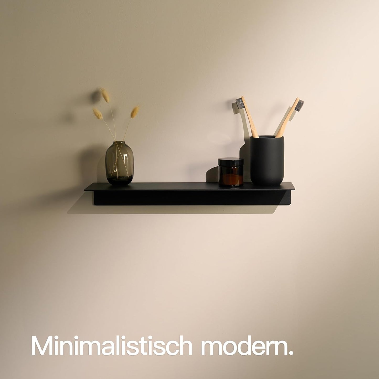 Selbstklebendes Wandregal, Schwarz 42 cm