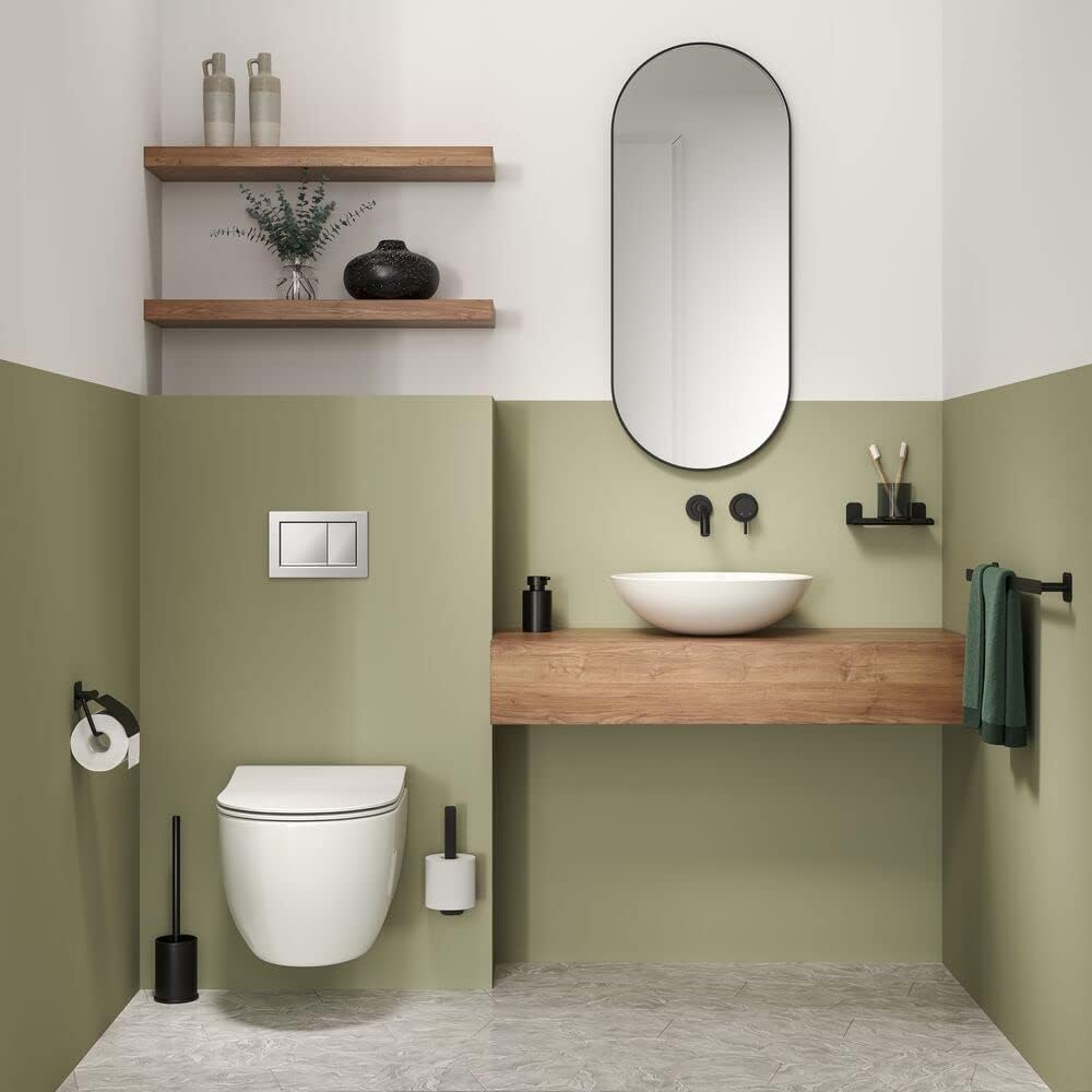 Toilettenpapierhalter Colar, mit Deckel Schwarz