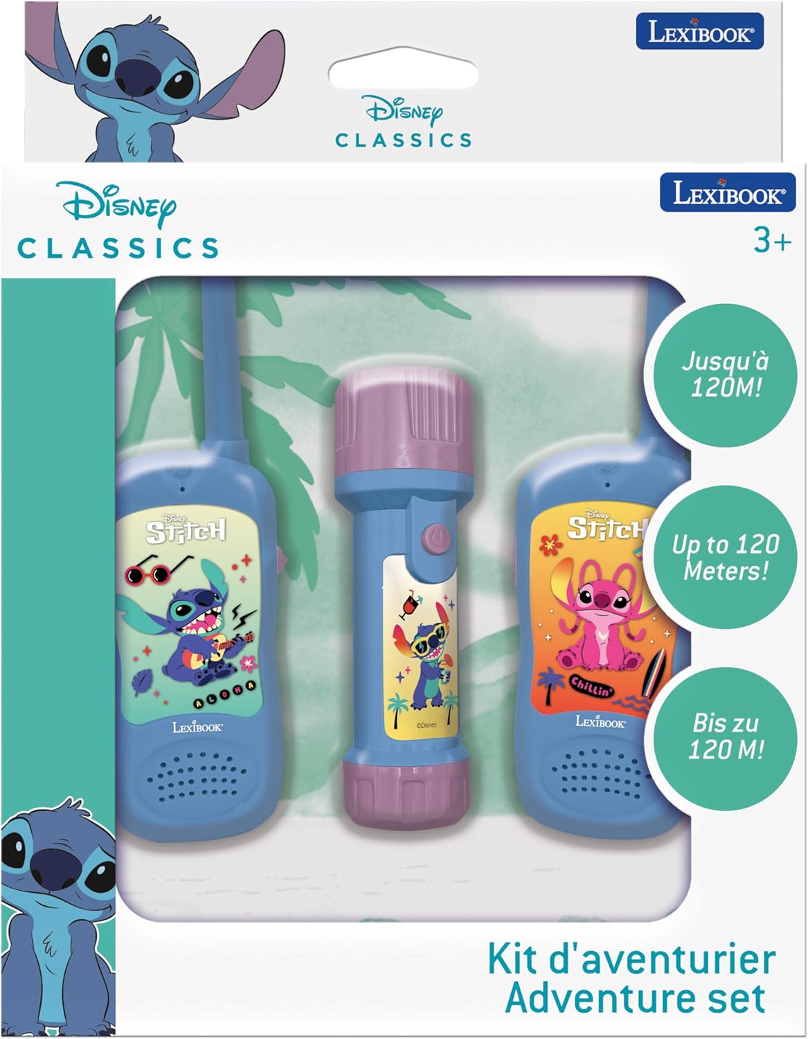 Disney Stitch Abenteurer-Set mit Walkie-Talkies und Taschenlampe/Kompass, Disney Stitch