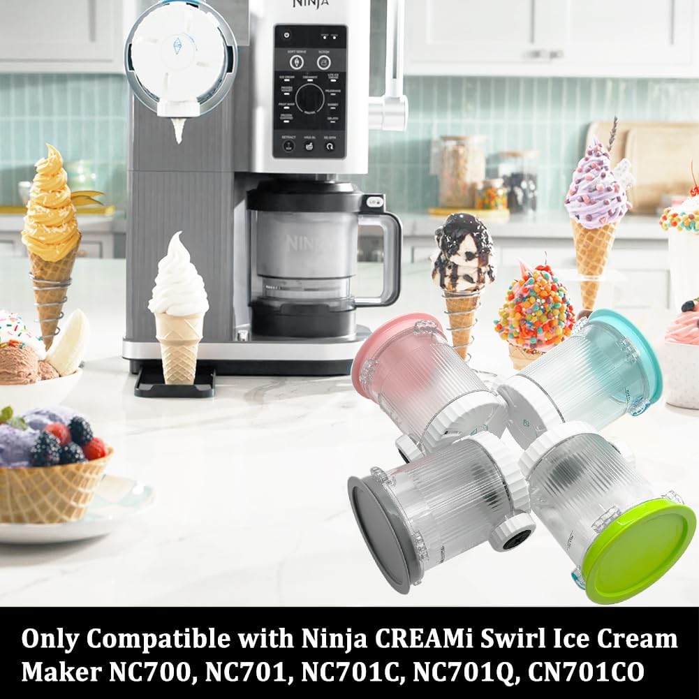 4er-Pack Eisbehälter-Set für Ninja, 4 Stück