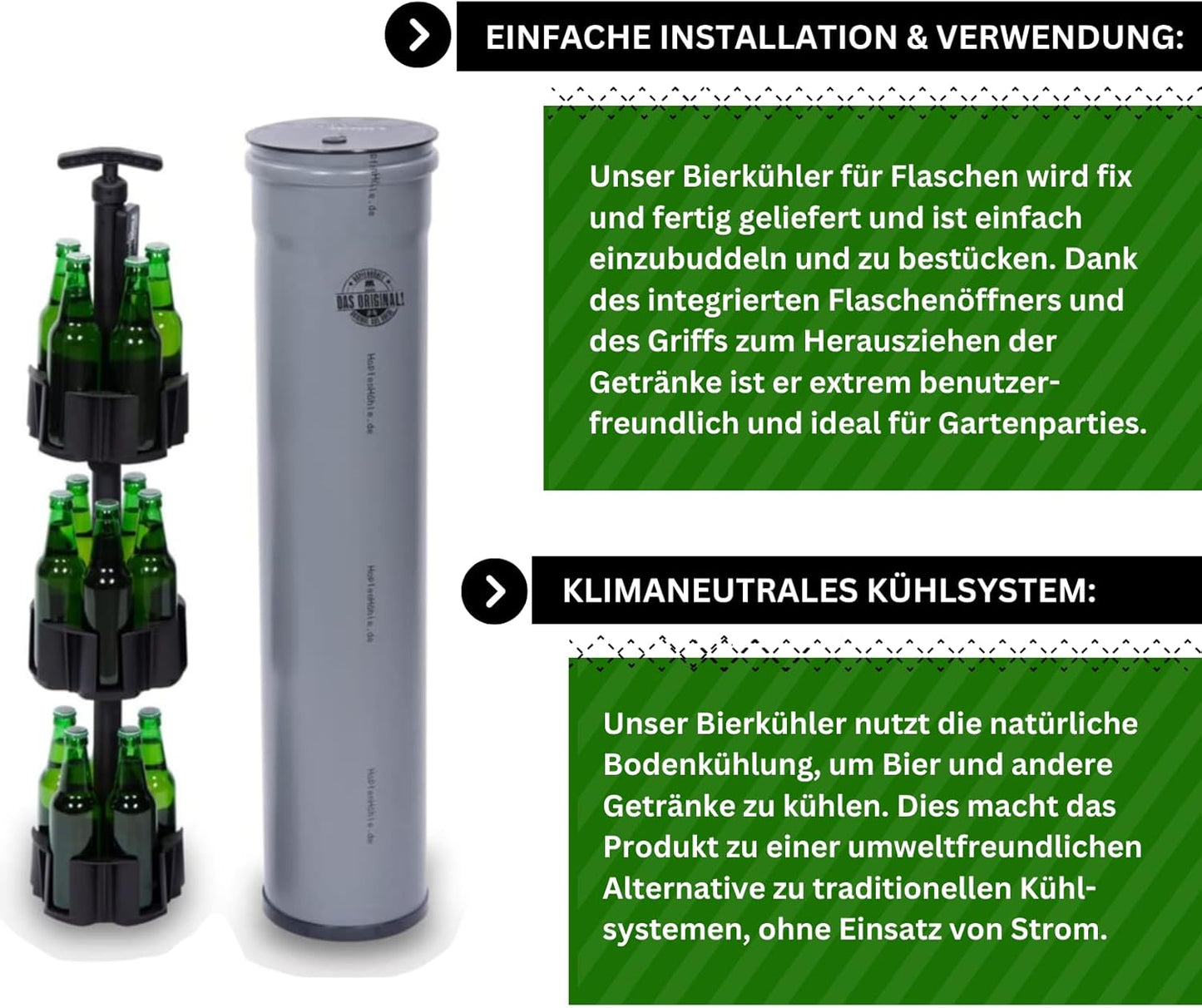 Erdloch Bierkühler für 15 Flaschen (0,33/0,5 l)