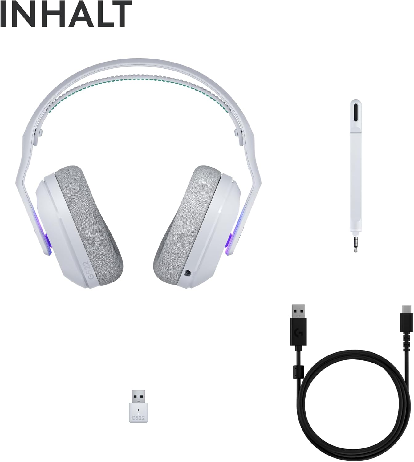Gaming-Headset G522 Lightspeed, G522 Headset Weiß