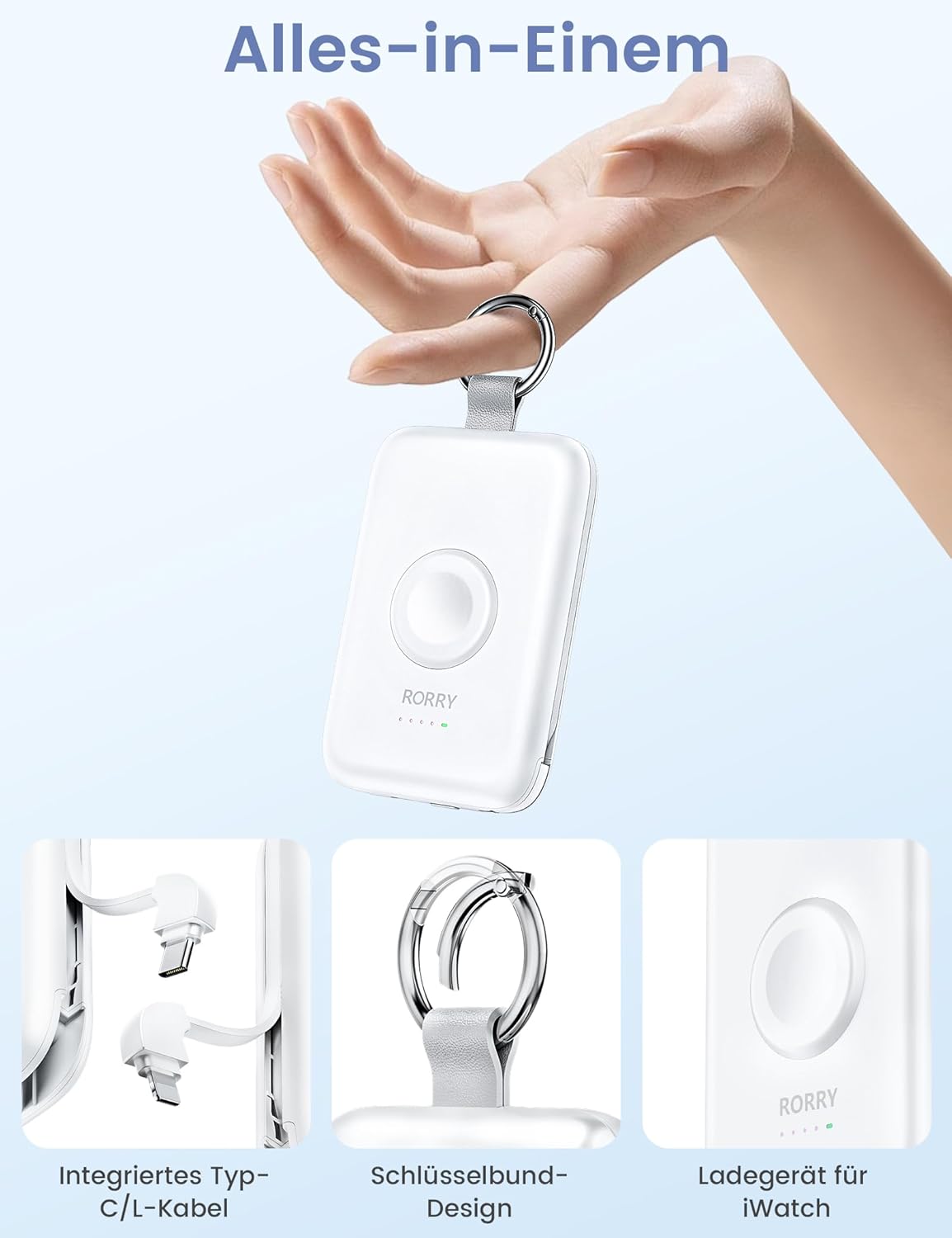 Powerbank mit Schnellladefunktion, Lila