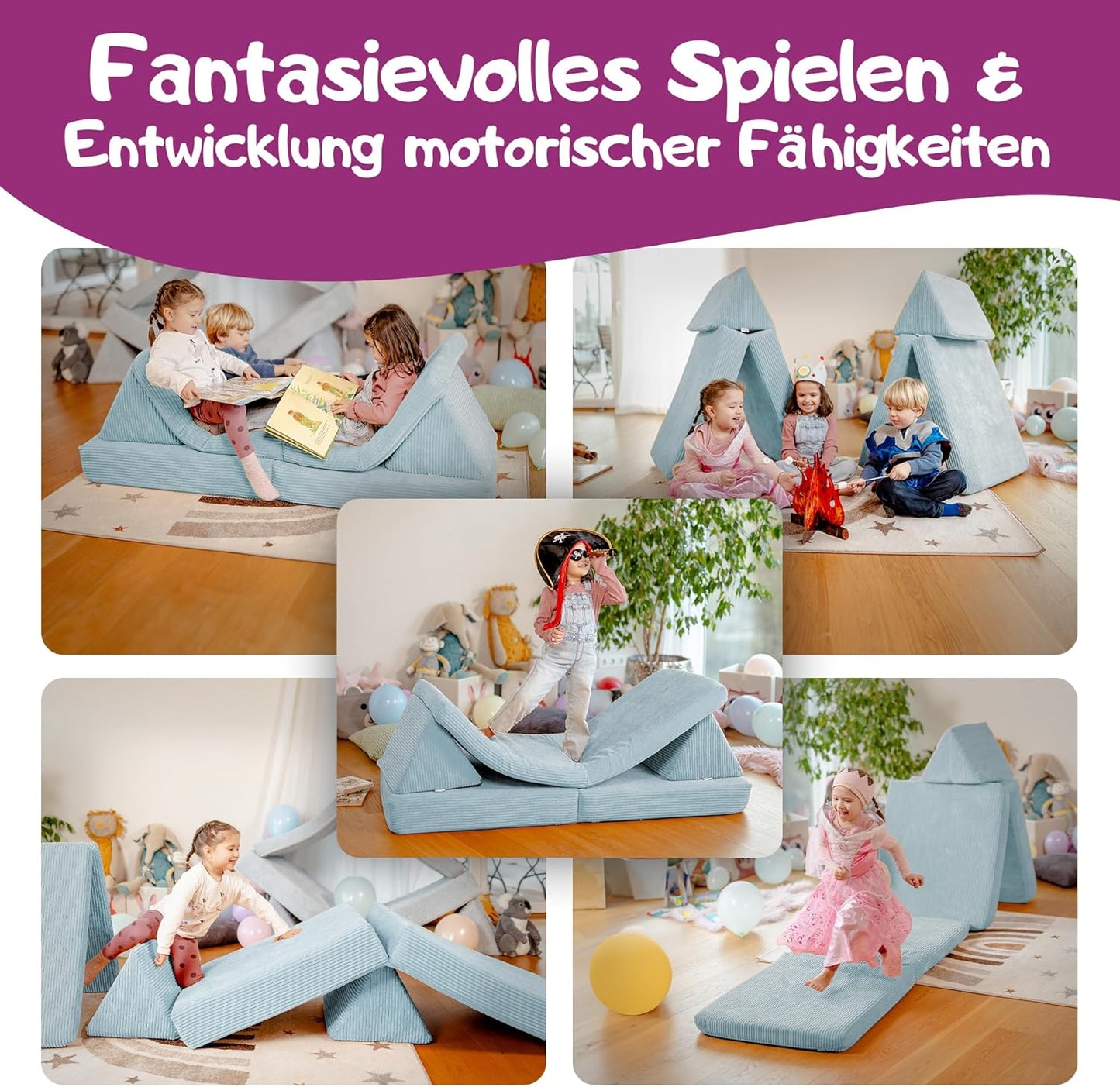 Spielsofa für Kinder, Einhornblau
