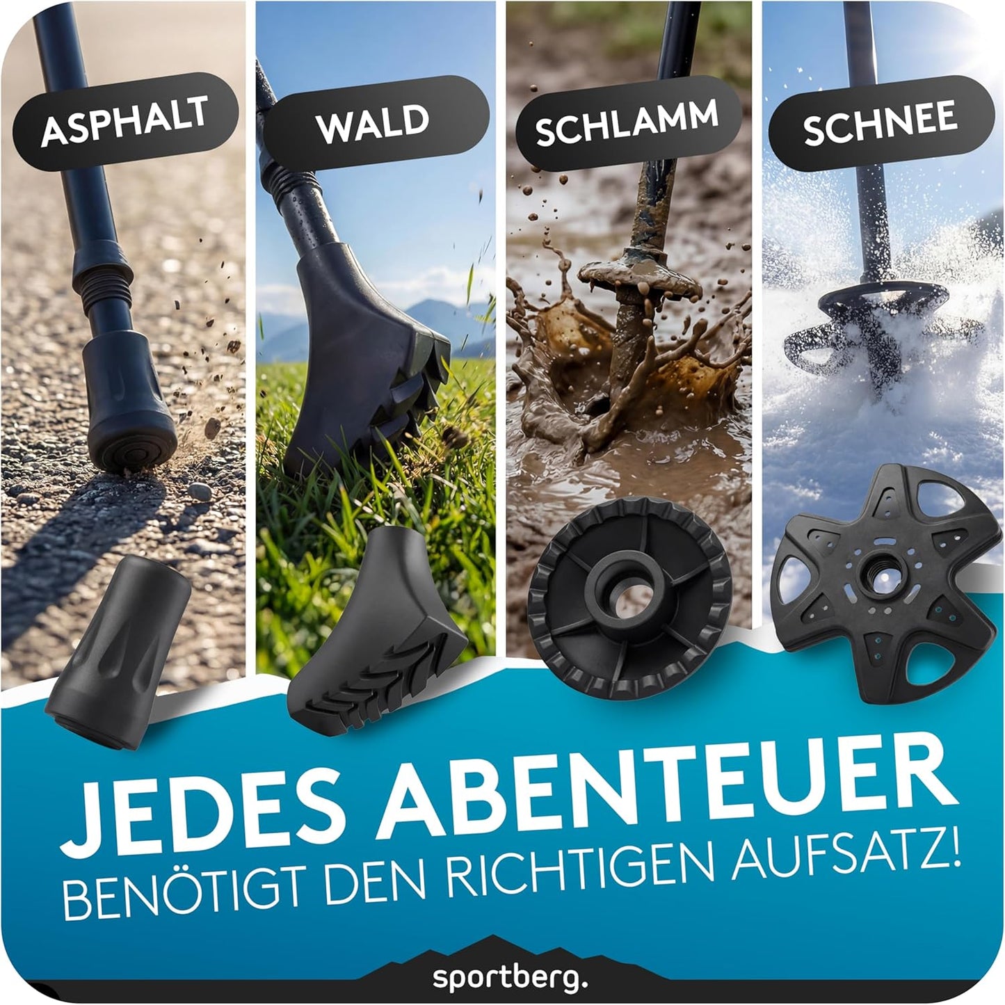 Teleskopierbare Trekkingstöcke, Aluminium