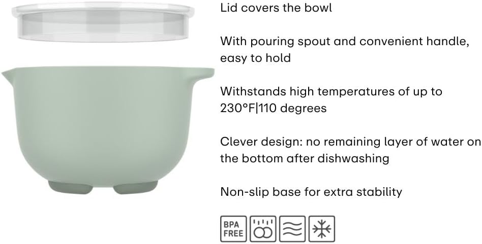 Rührschüssel mit Deckel, Nordic Sage Rührschüssel mit Deckel 1500 ml