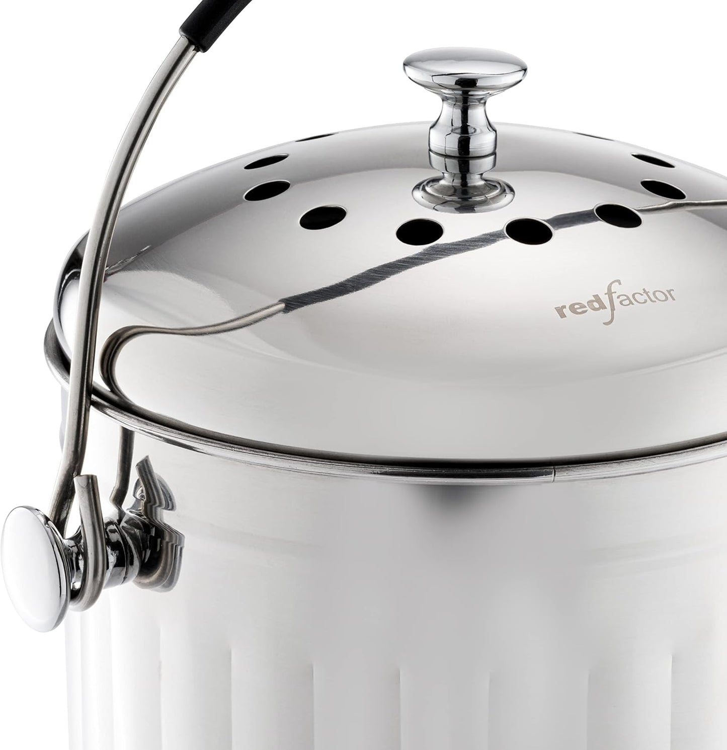 Kompostbehälter für Küche, Glänzender Stahl 5 Liter