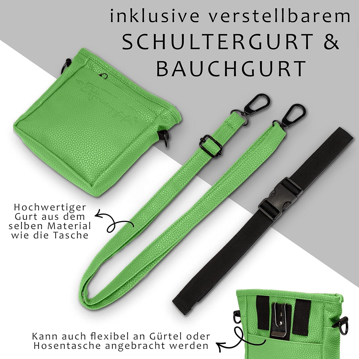 Leckerlibeutel Frieda mit Einhandmagnetverschluss, Grün, M (alte Version)