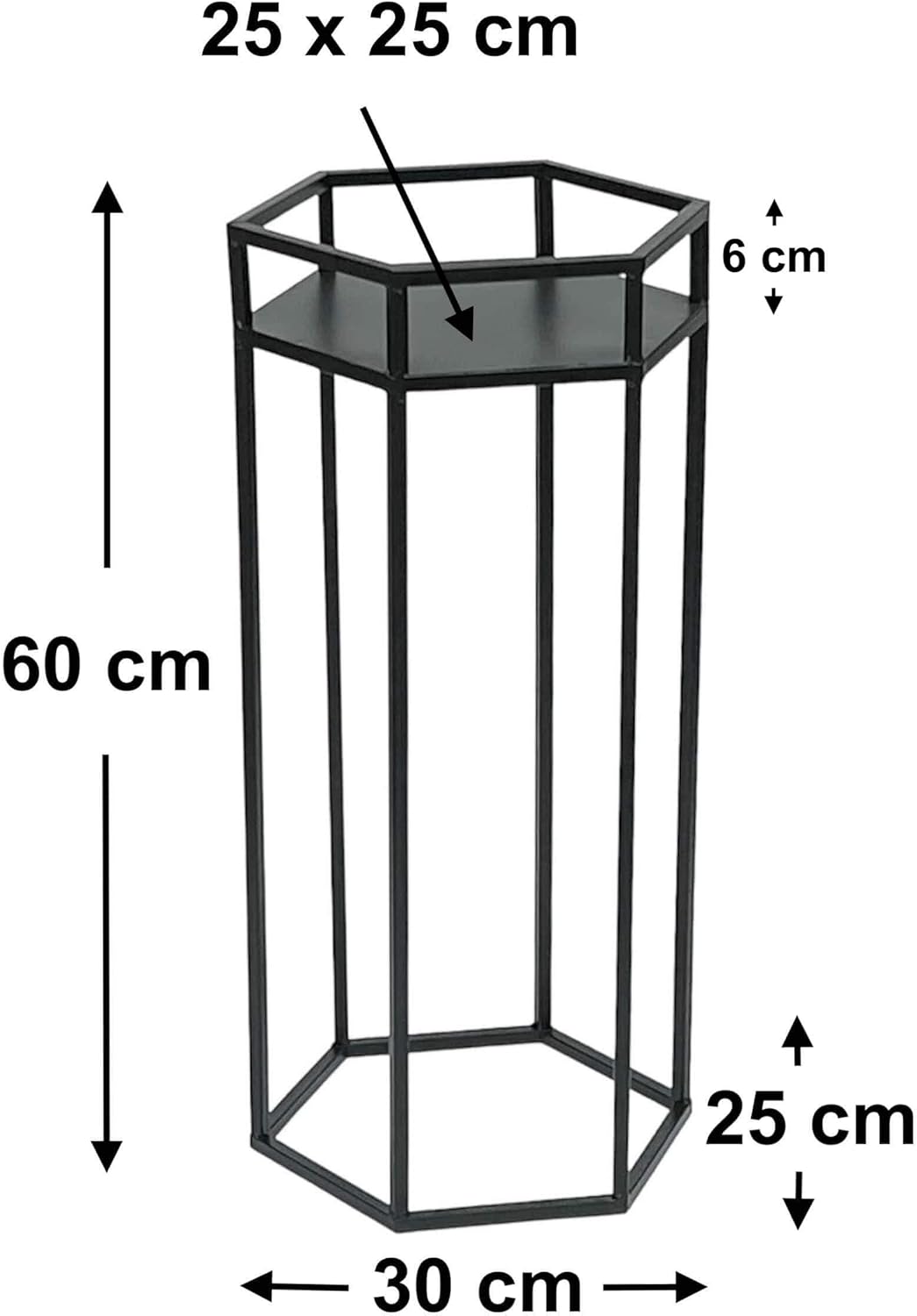 6-eckiger Blumenhocker, Höhe: 60 cm / M
