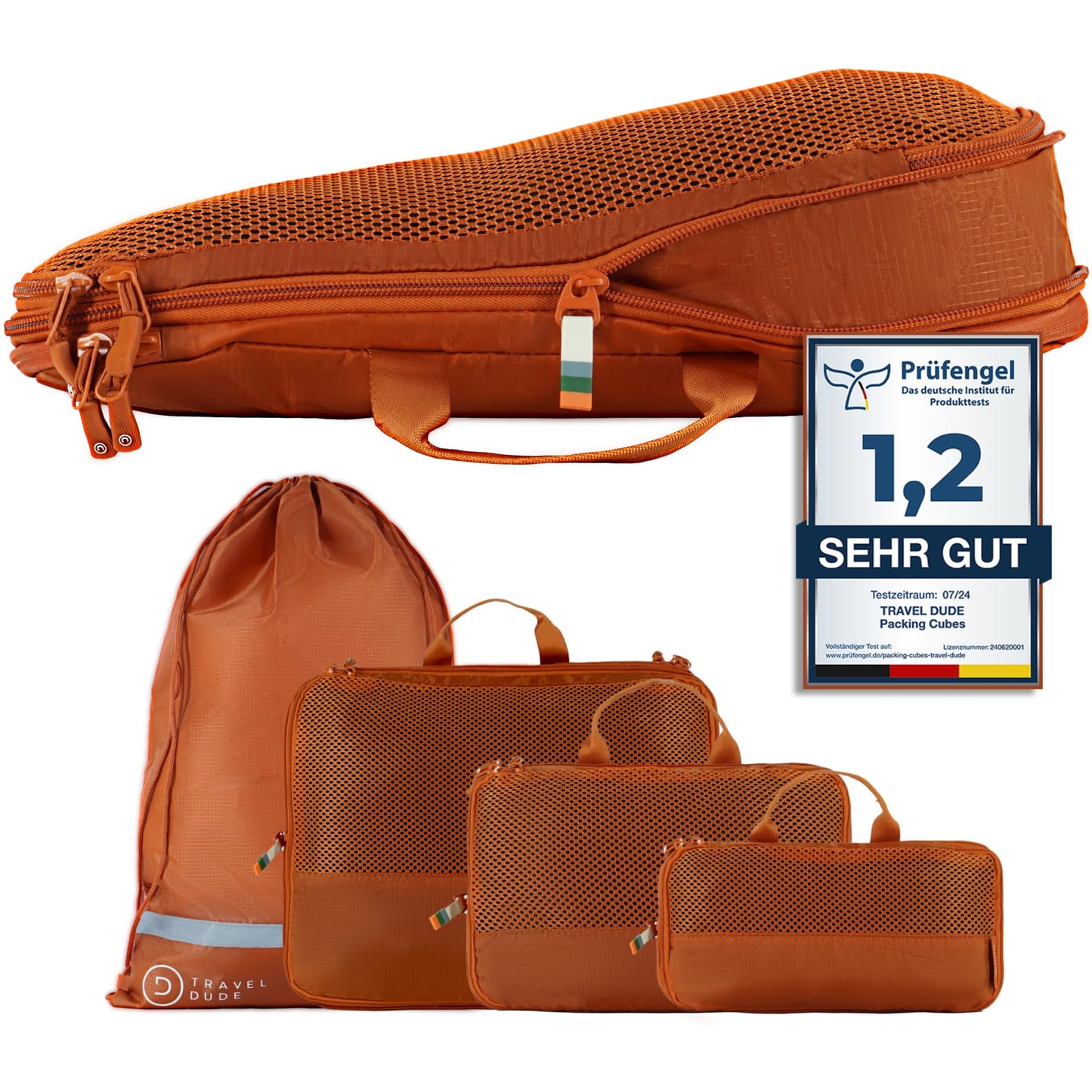 4-teiliges Packwürfel-Set, 4-teiliges Set Burnt Orange