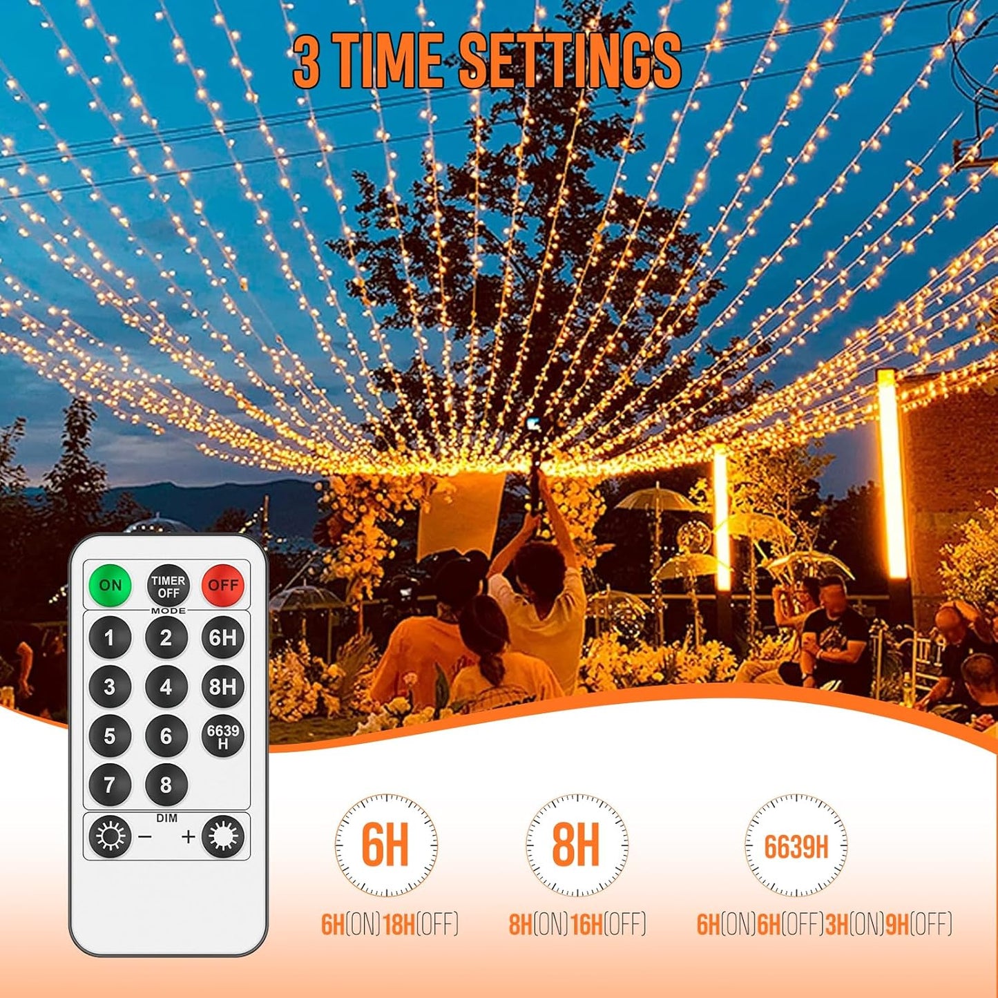 LED Lichterkette mit Fernbedienung & Timer, 25M 200 LED