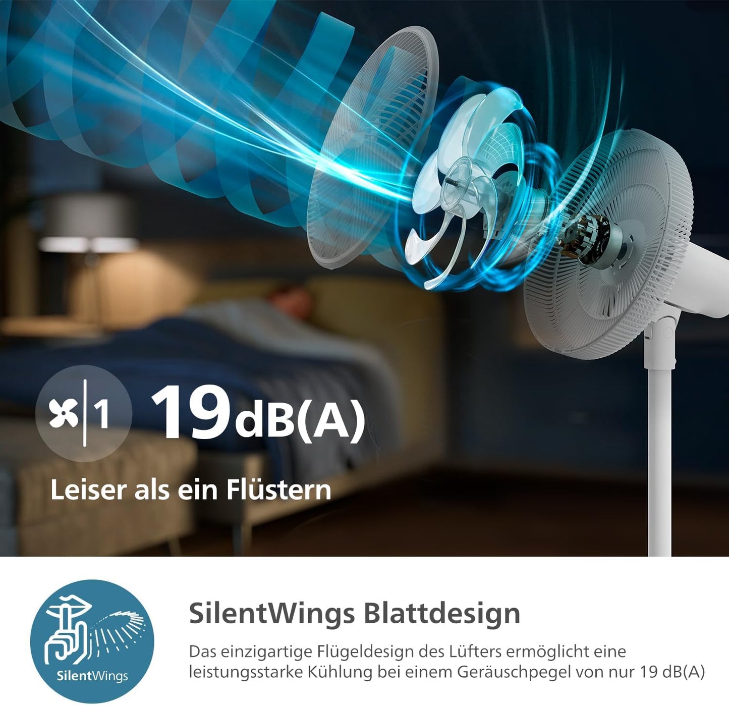 Standventilator Serie 2000 mit SilentWings Technologie, Standventilator weiss