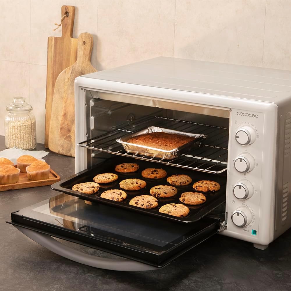 Mini-Ofen 60L mit Drehspiess (12 Funktionen), Weiss 60L | 2200 W