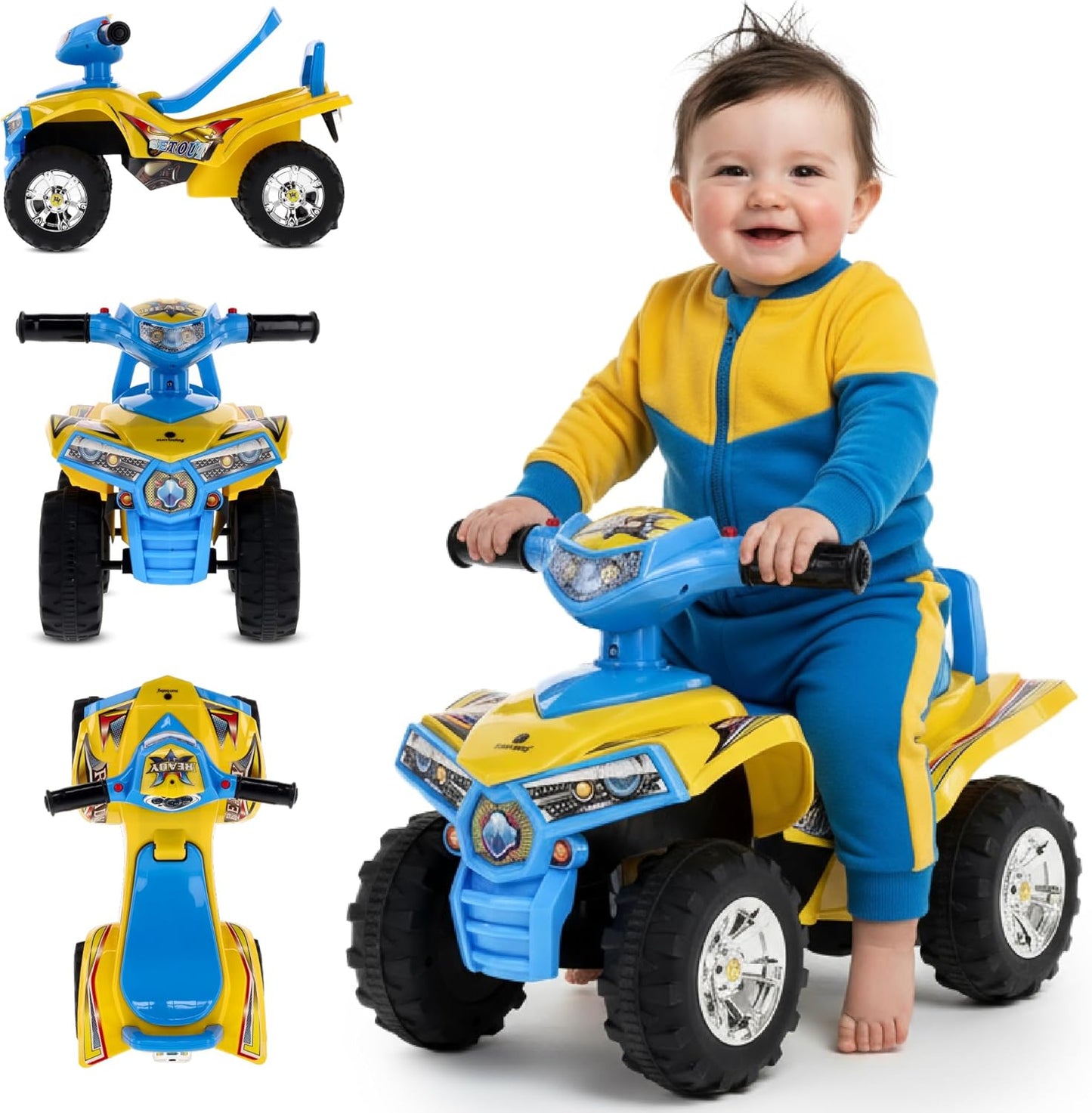 Quad Rutschauto für Kleinkinder ab 1 Jahr, Gelb