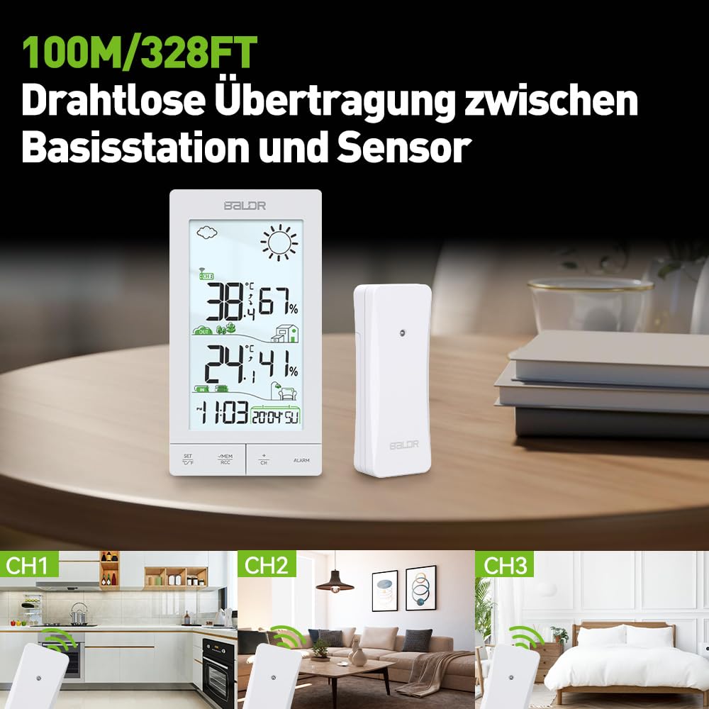 Wetterstation E0559 mit Funkuhr und Aussensensor