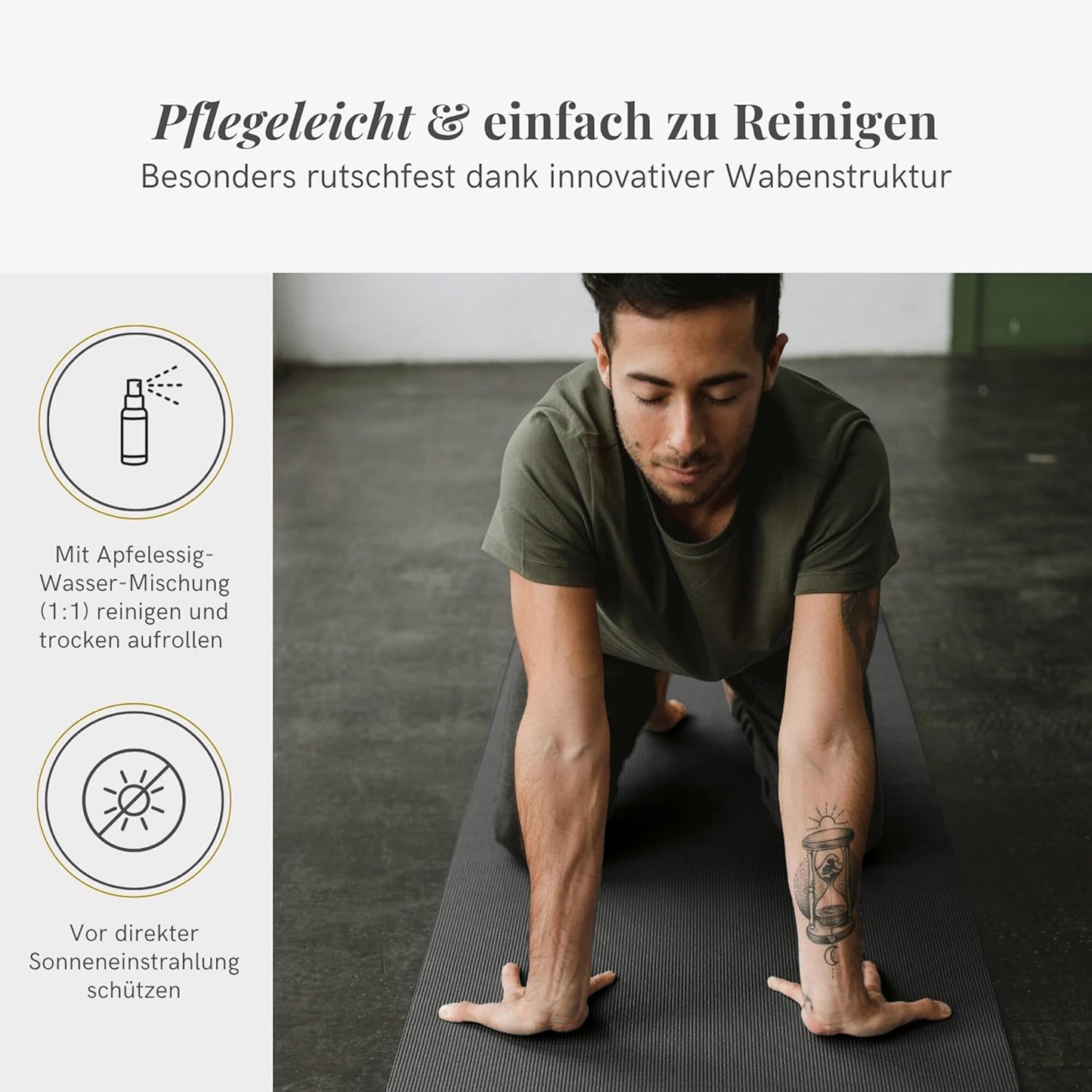 Yoga- und Gymnastikmatte, Standard Balsam Green