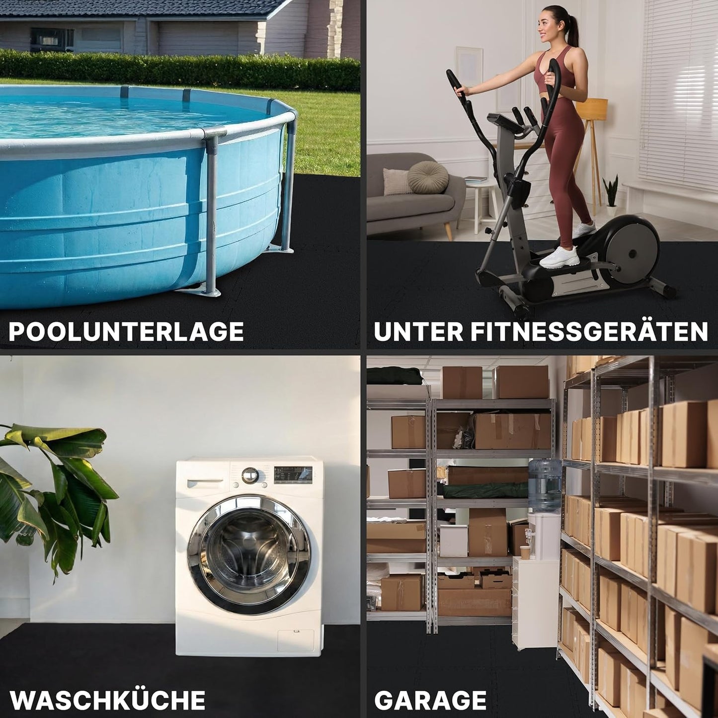 Fitness-Bodenschutzmatte, 8 Matten | 0,8 M²