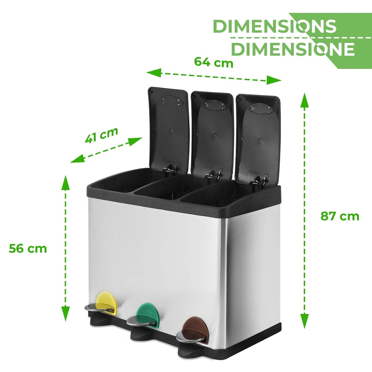 Mültrennsystem, 60 Liter (3 x 20L)