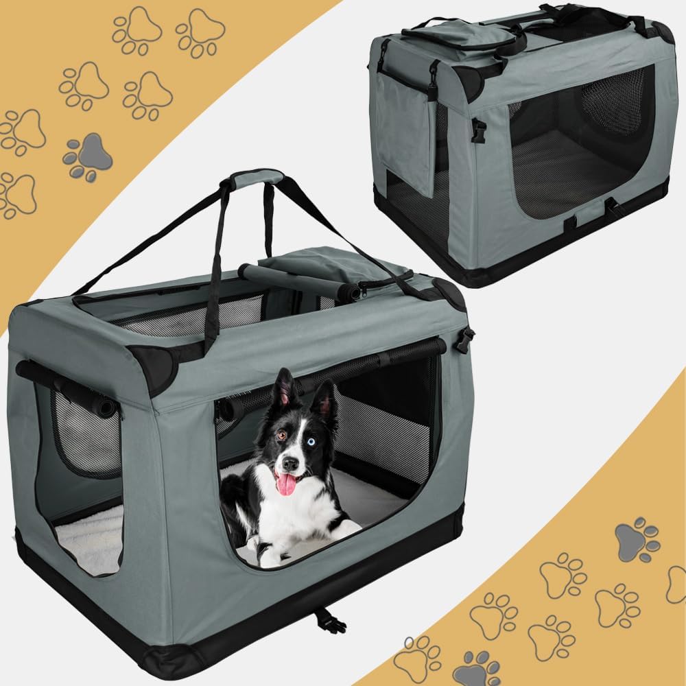 Faltbare Transportbox für Haustiere, L 82 x B 57 x H 58 cm