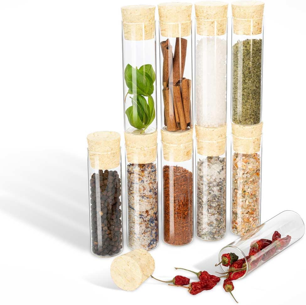 25er-Set Gewürzgläser mit Natur-Korken, 130 x Ø30 mm