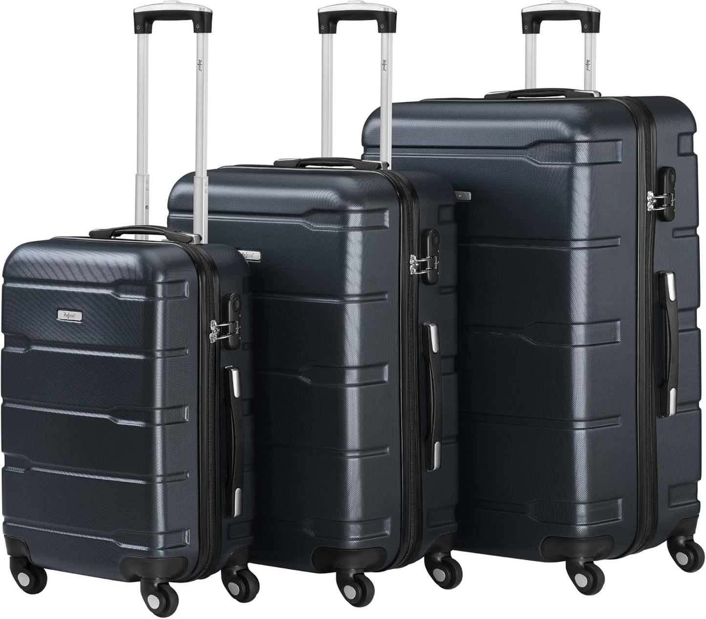 3-teiliges Hartschalenkoffer-Set mit Zahlenschloss, Anthrazit 3-teilig