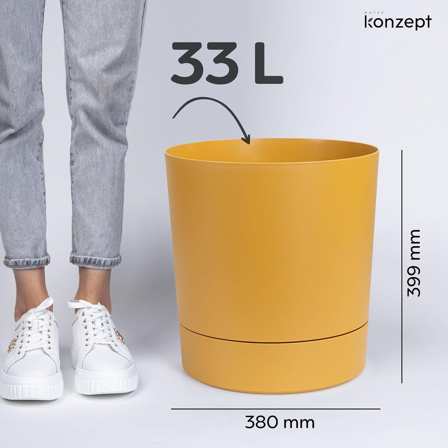Grosser Blumentopf, Gelb 38 cm