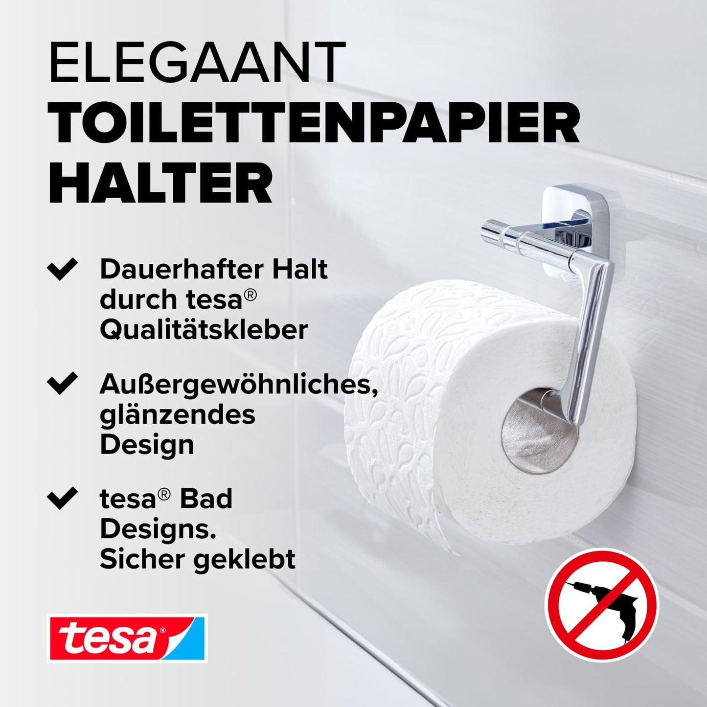 ELEGAANT Toilettenrollenhalter, Toilettenpapierhalter (ohne Deckel)