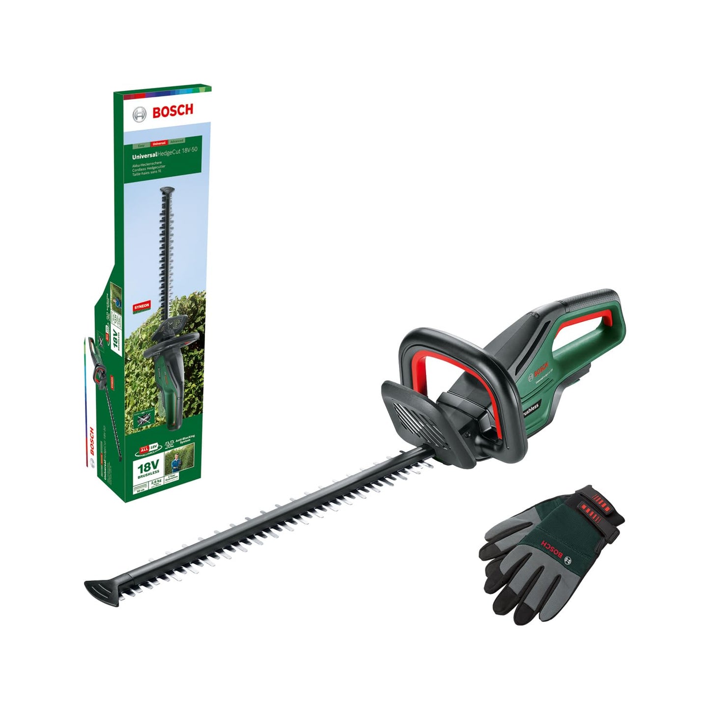Akku-Heckenschere UniversalHedgeCut 18V-50, Ohne Akku | +Handschuhe Neues Design | Classic Green