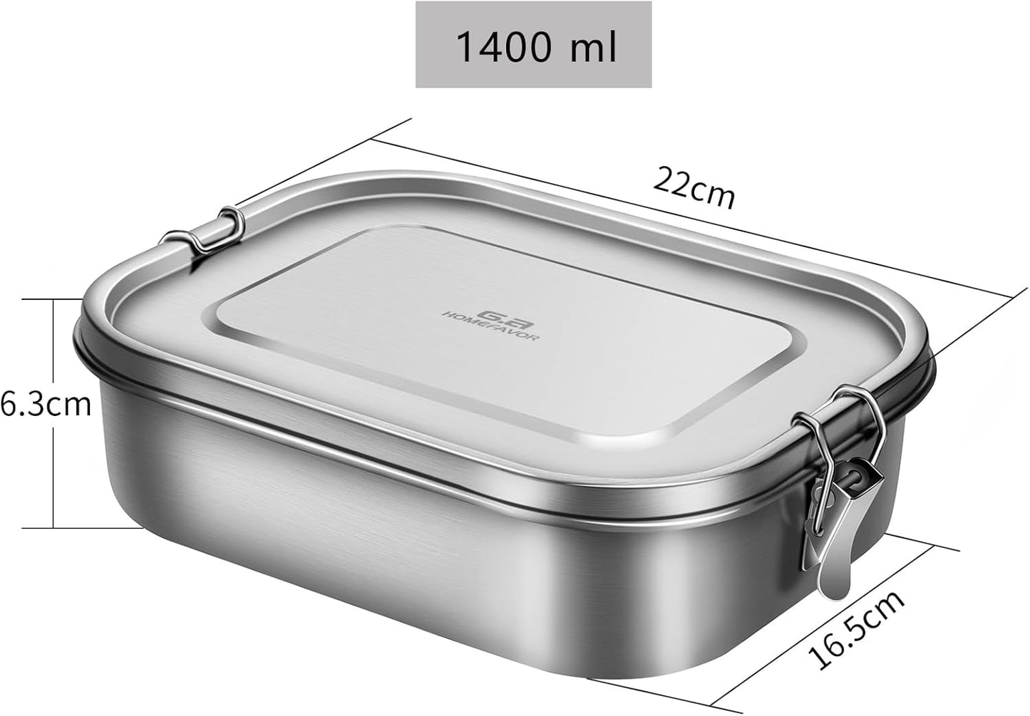 Auslaufsichere Bento Lunchbox, 1400ML, 3 Fächer