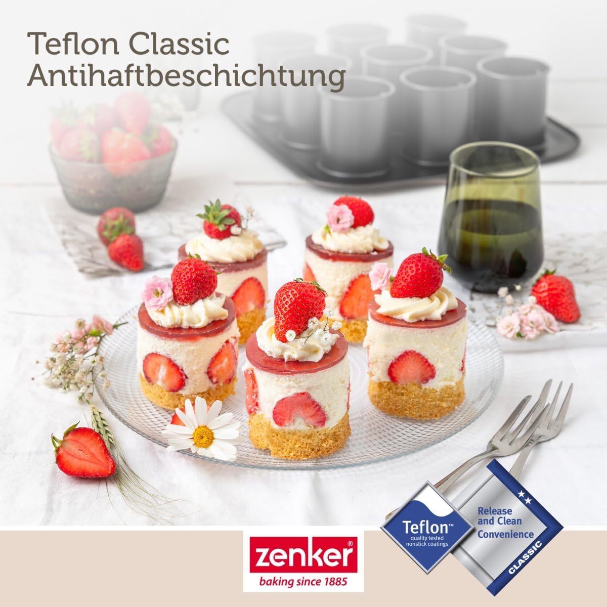 Bake & Go Serie 9er-Törtchenblech mit Transportdeckel, 9er Törtchenblech