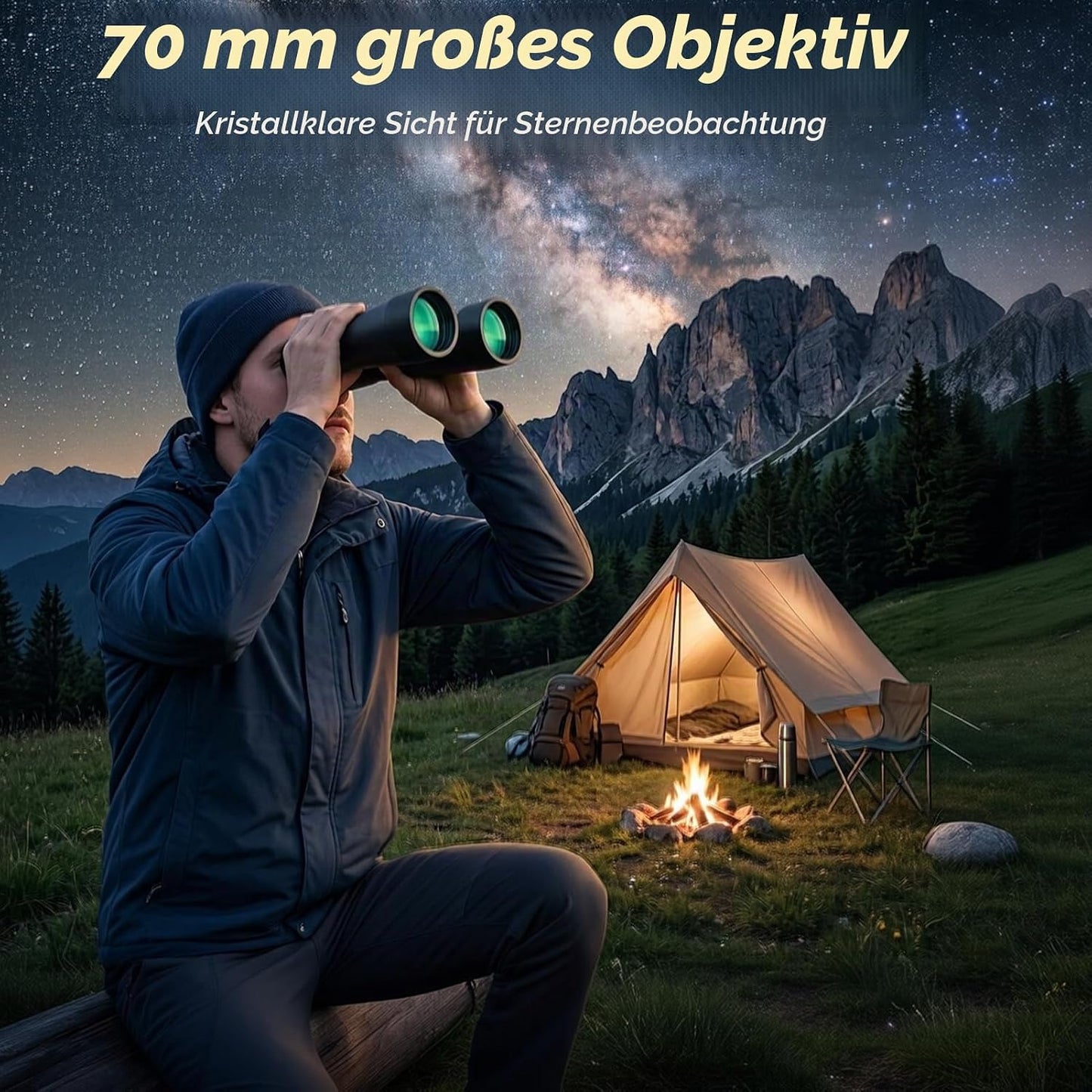 HD-Fernglas 20x70, Schwarz