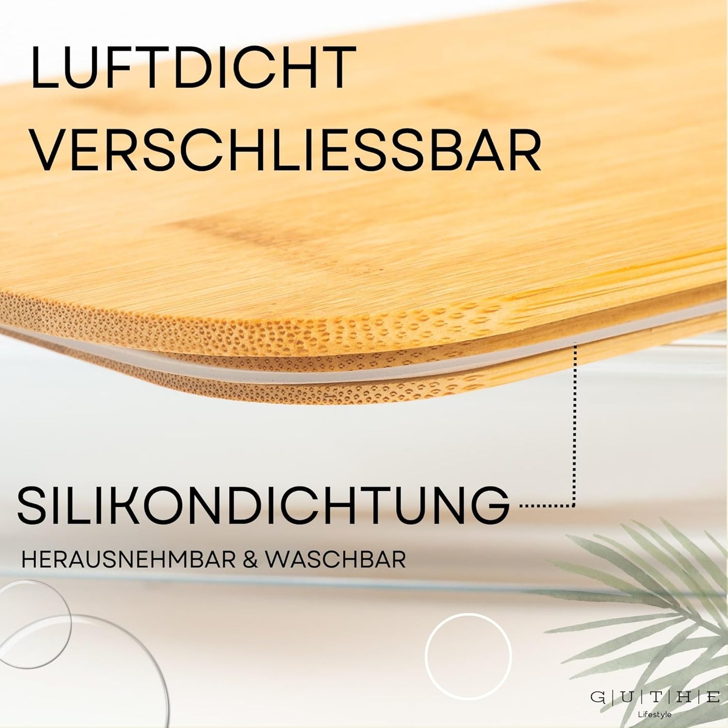 3er-Set Aufschnittboxen mit Holzdeckel, stapelbar, 3er Bambus
