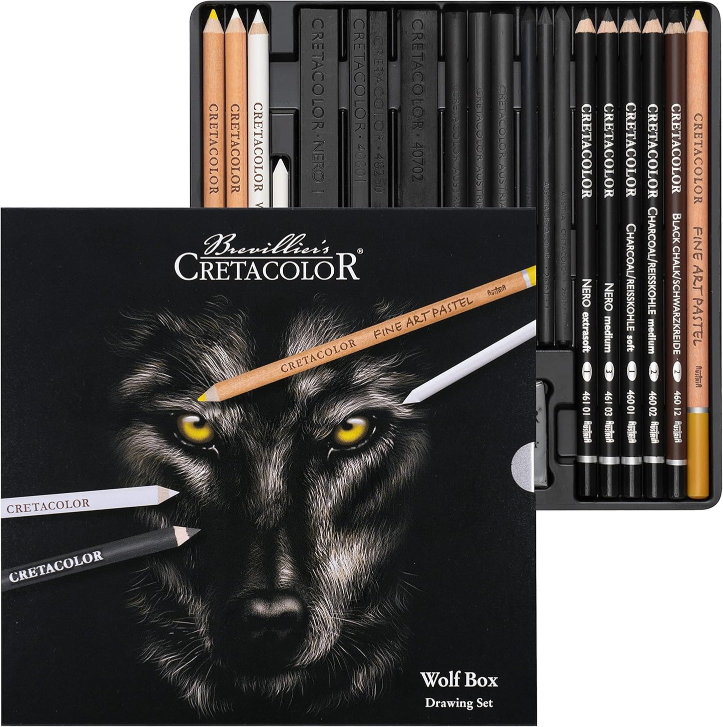 Wolf Box Schwarz-Weiss Zeichen Set, 25-teilig