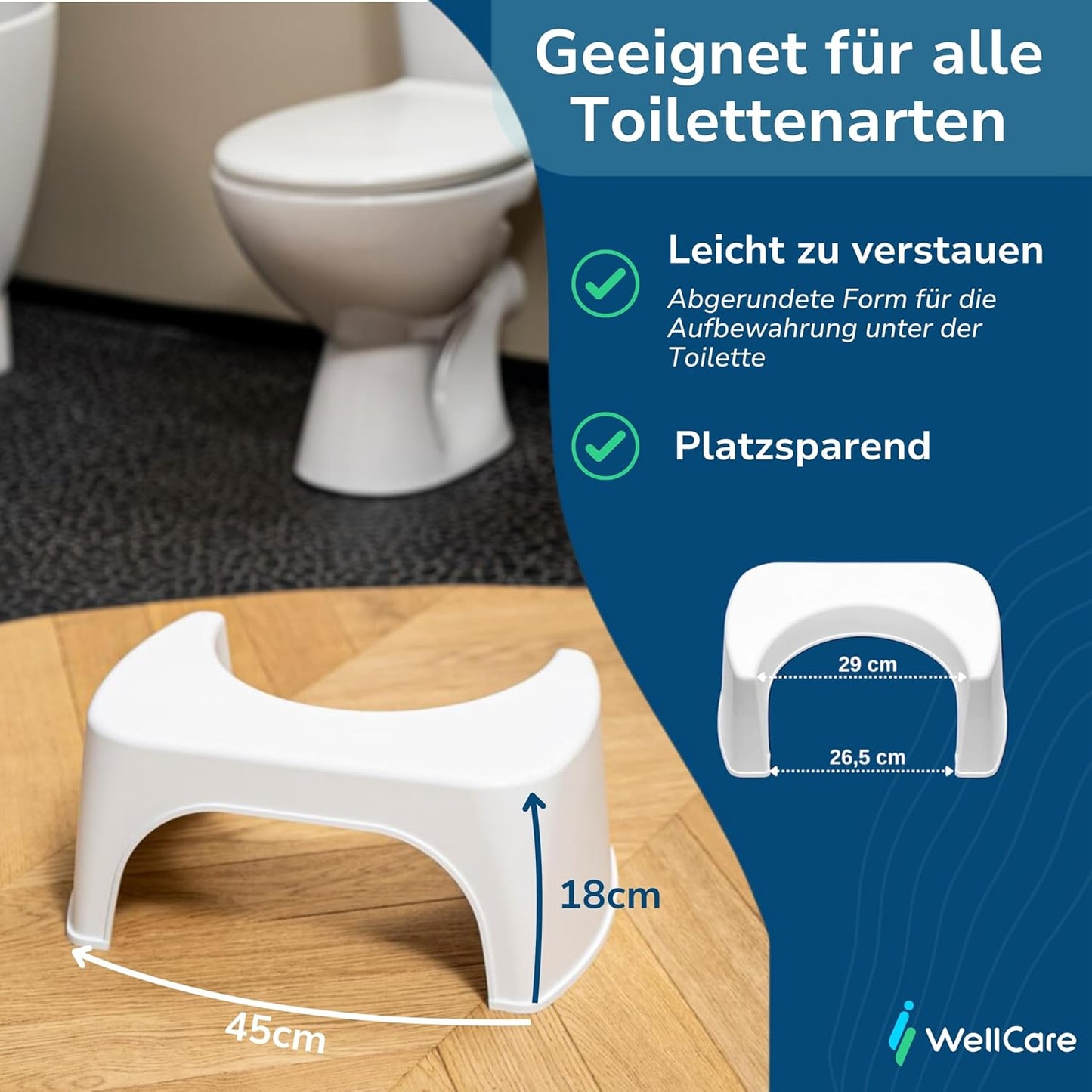 Toilettenhocker, Weiß Recycelt