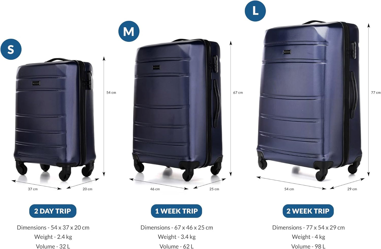 Reisekoffer Set, Champagner Koffer-Set 4tlg.