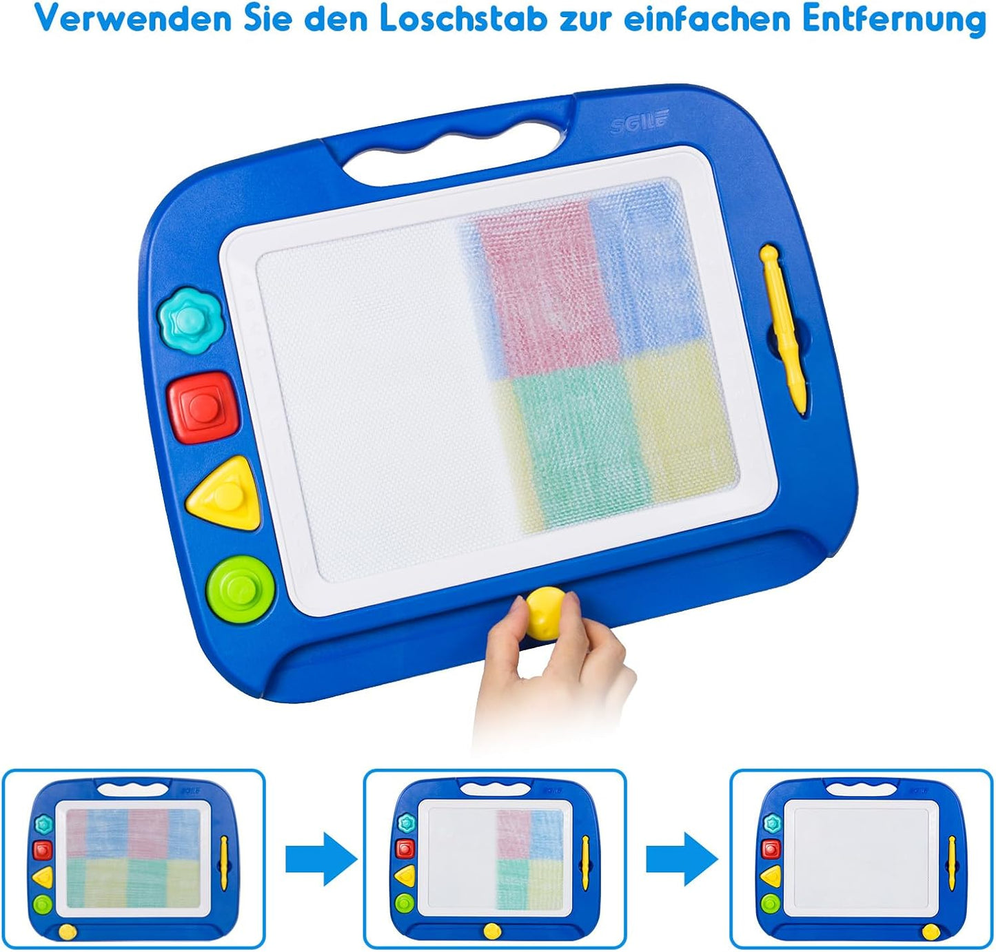 Magnetische Zaubertafel, Blau / 42B x 32H cm